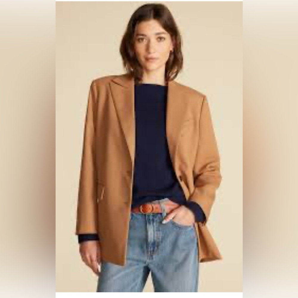 Amour Vert Camel Alix Boyfriend Blazer